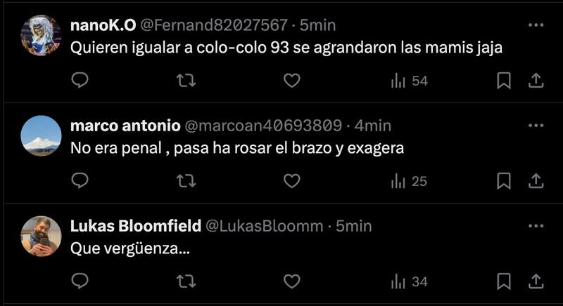 Hinchas de Colo Colo indignados por el penal que le cobraron a la U.