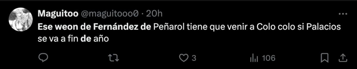 Hinchas de Colo Colo piden a Leonardo Fernández, ex U, como refuerzo para el 2025.