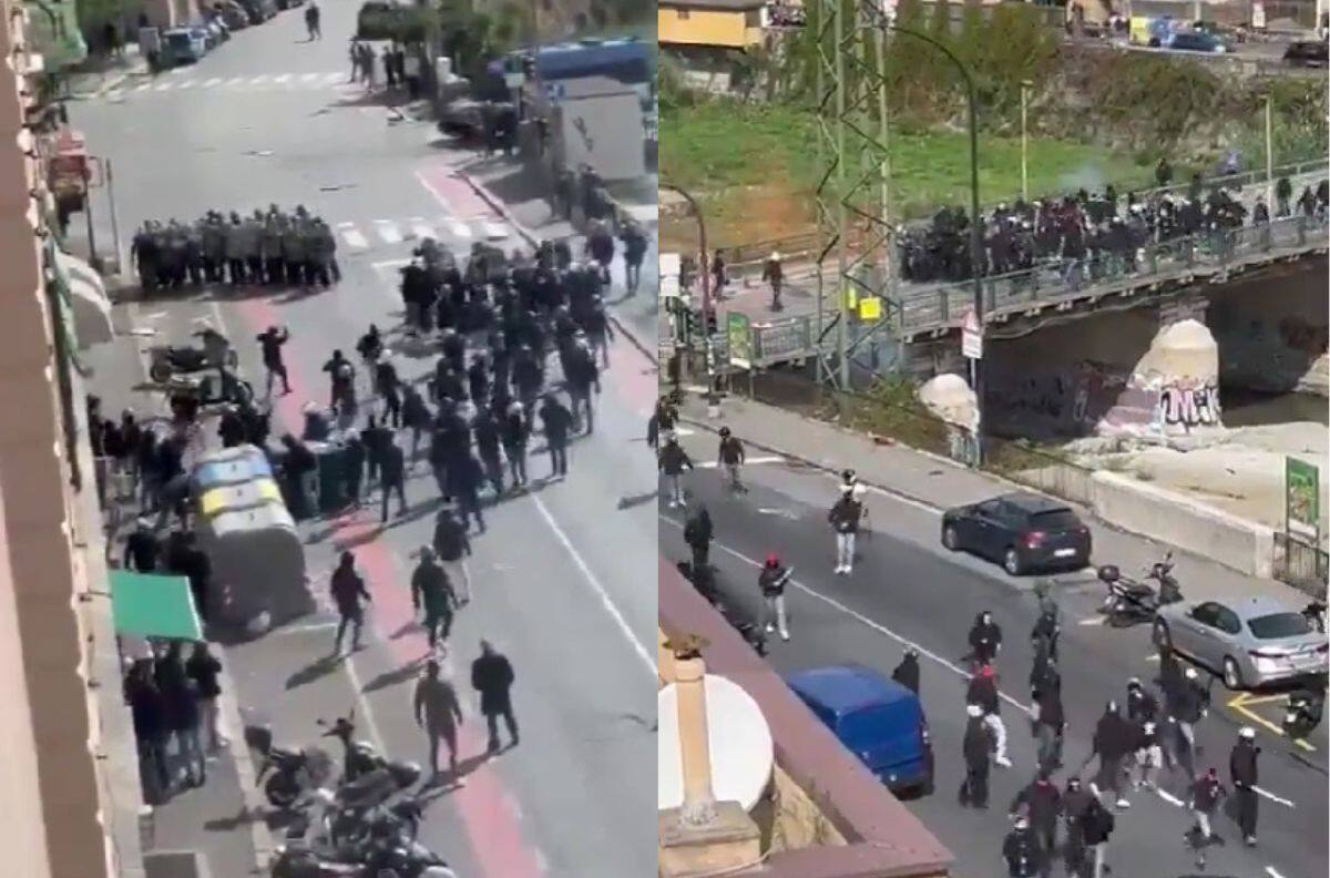 VIDEO | El Clásico en Italia que se transformó en una batalla campal
