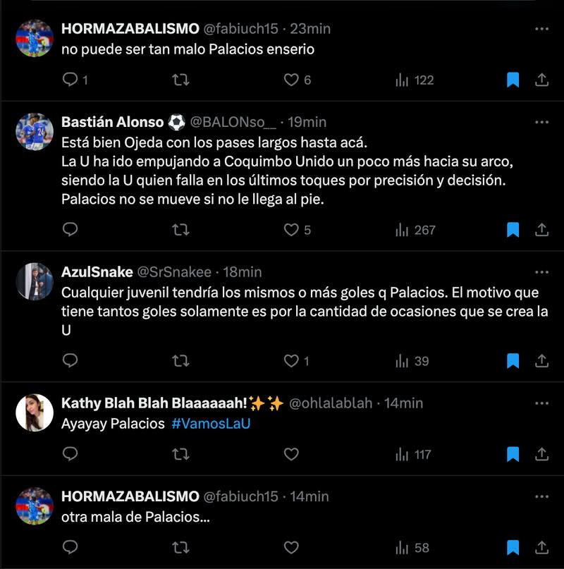 Hinchas de la U cuestionaron a Cristián Palacios.
