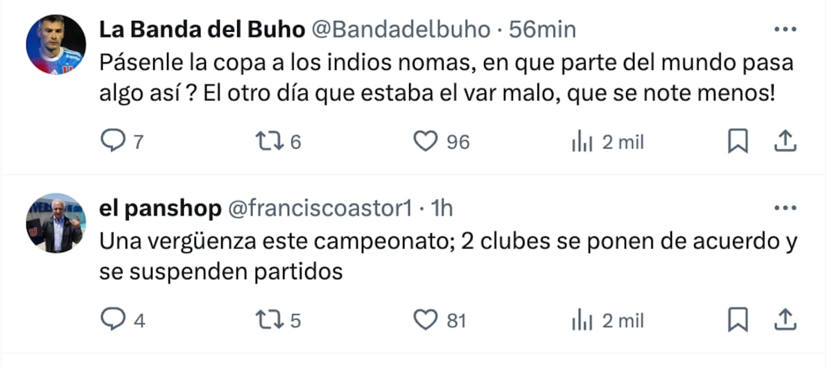 Hinchas de la U furiosos tras reprogramación del duelo entre Unión La Calera y Colo Colo.