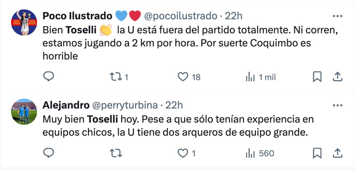 Hinchas de la U maravillados con Toselli.