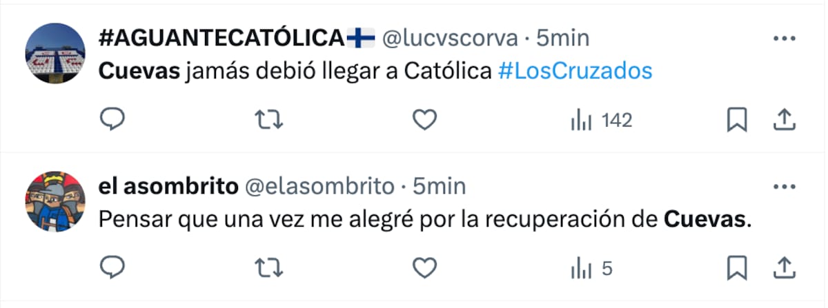Hinchas de la UC se aburrieron de Cristian Cuevas.