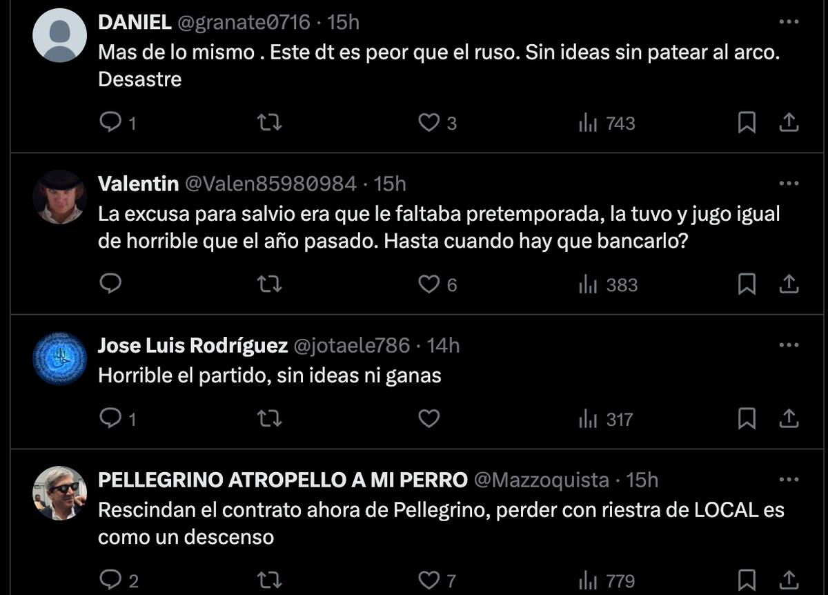 Cuestionaron a Mauricio Pellegrino.