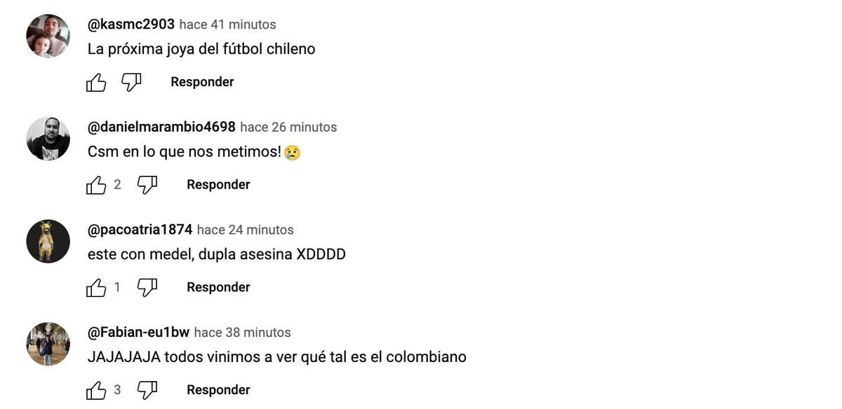 y su reacción a las mejores jugadas de Jhojan Valencia.