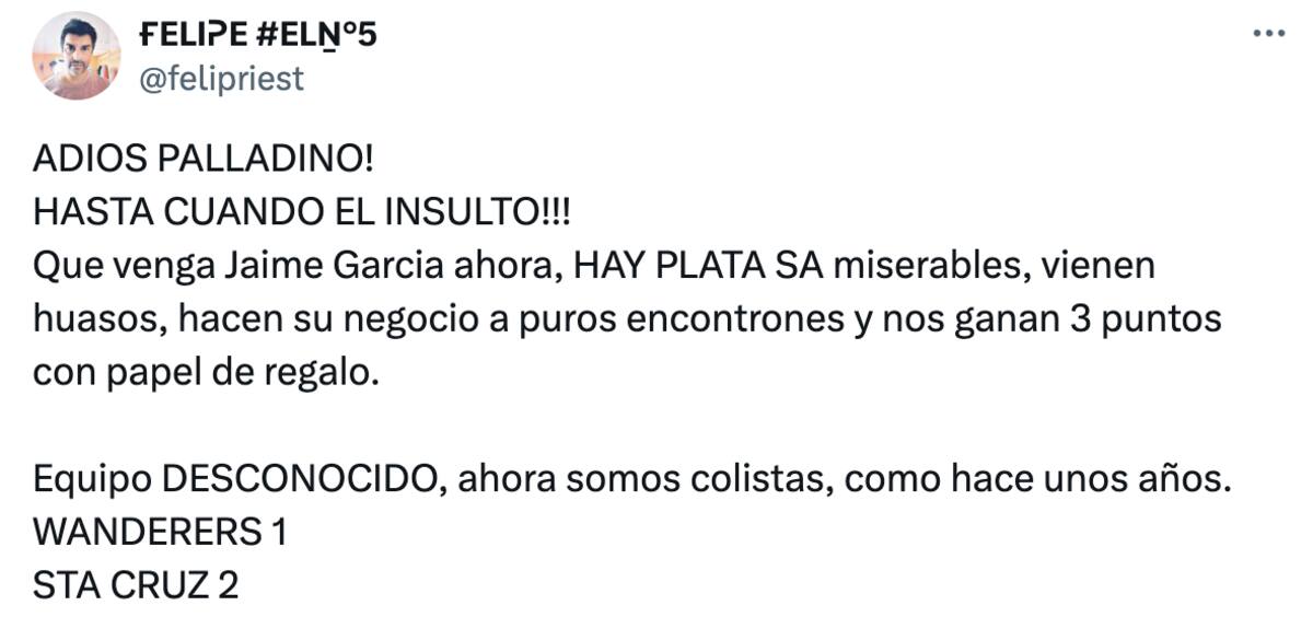 Hinchas de Wanderers piden a Jaime García.