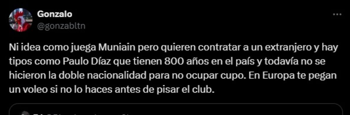 Hinchas piden nacionalizar a Paulo Díaz