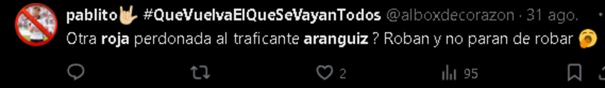 Hinchas reaccionan a las faltas de Aránguiz y Falcón.