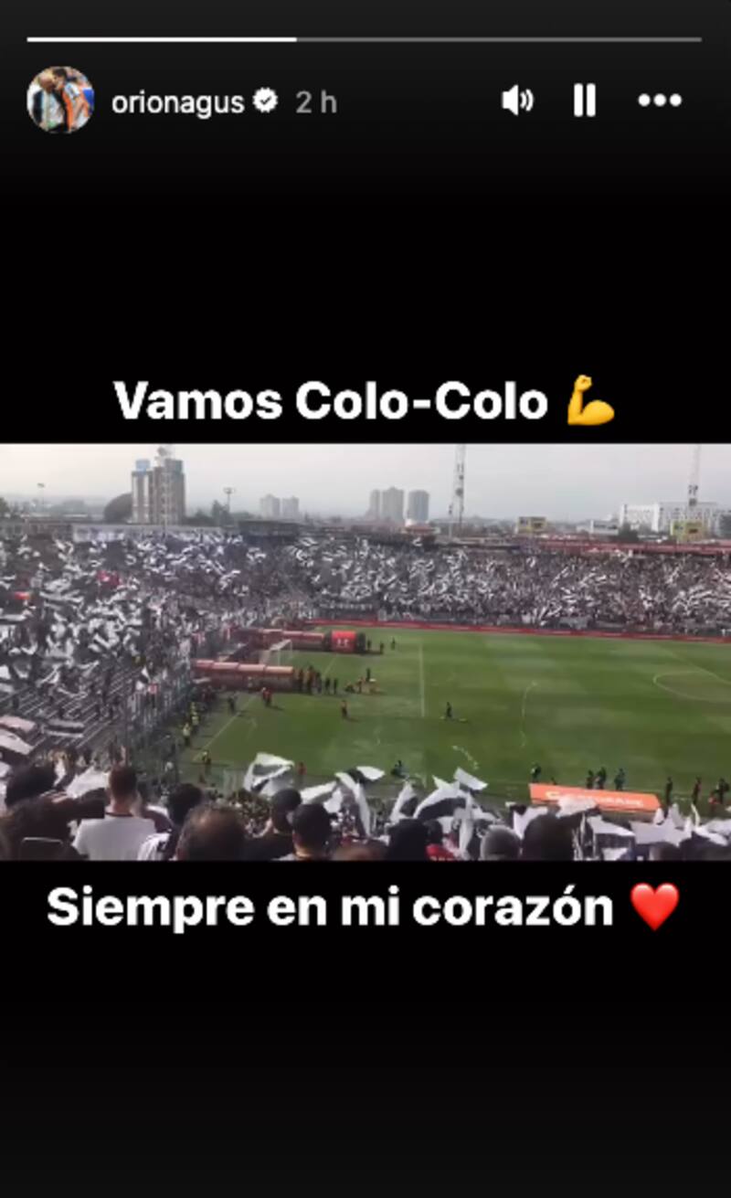 Agustín Orión alienta a Colo Colo