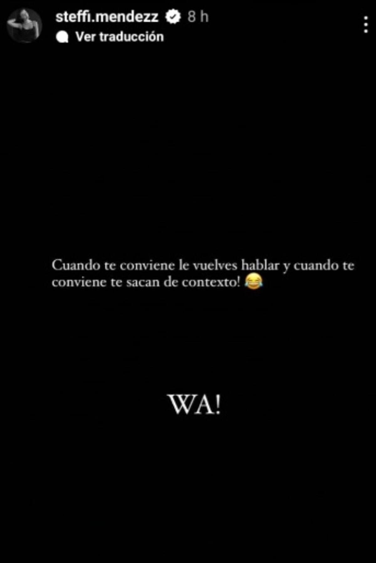 Historia de Steffi Méndez. Créditos: Instagram