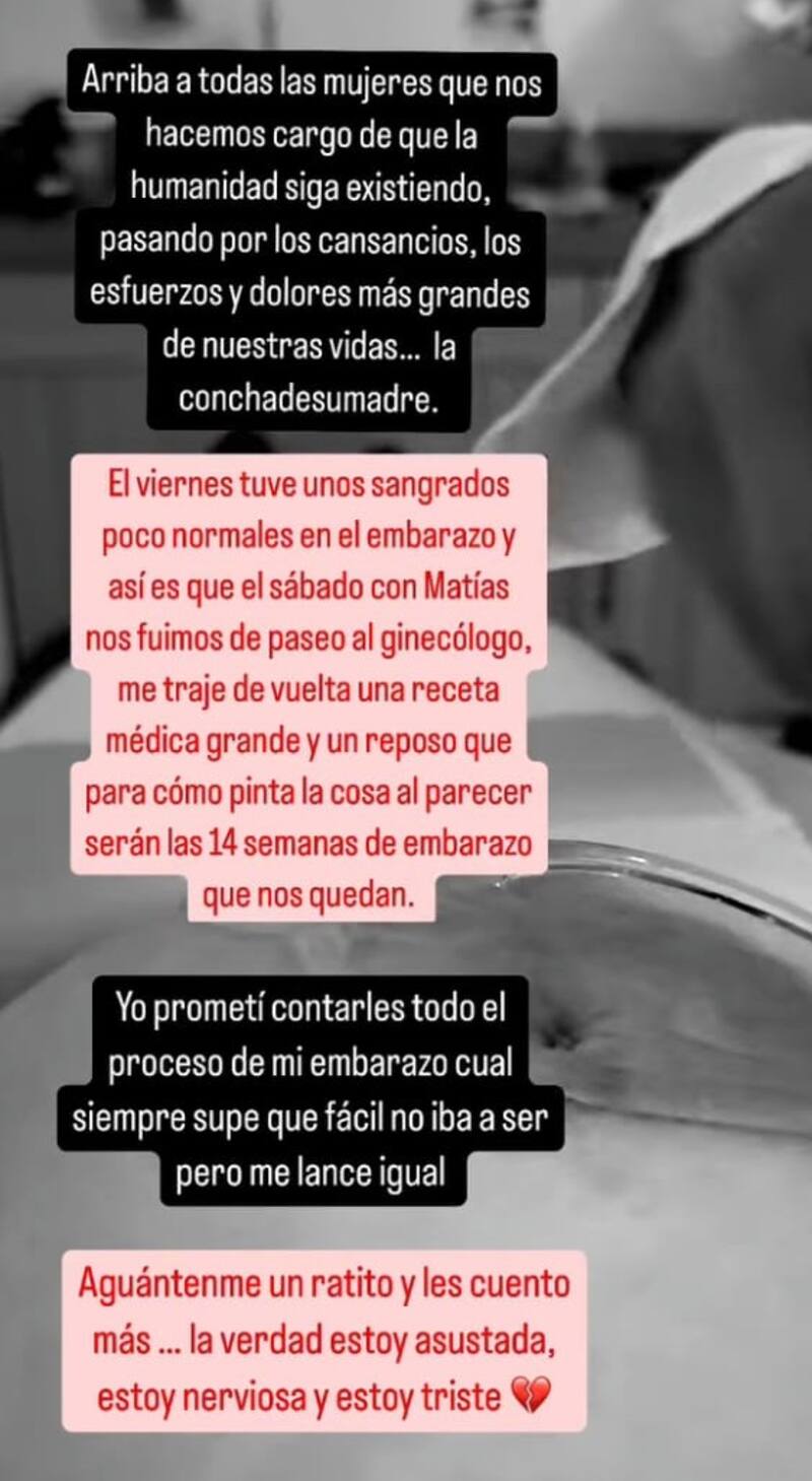 La influencer sufrió nuevas complicaciones en su embarazo. Créditos: Instagram