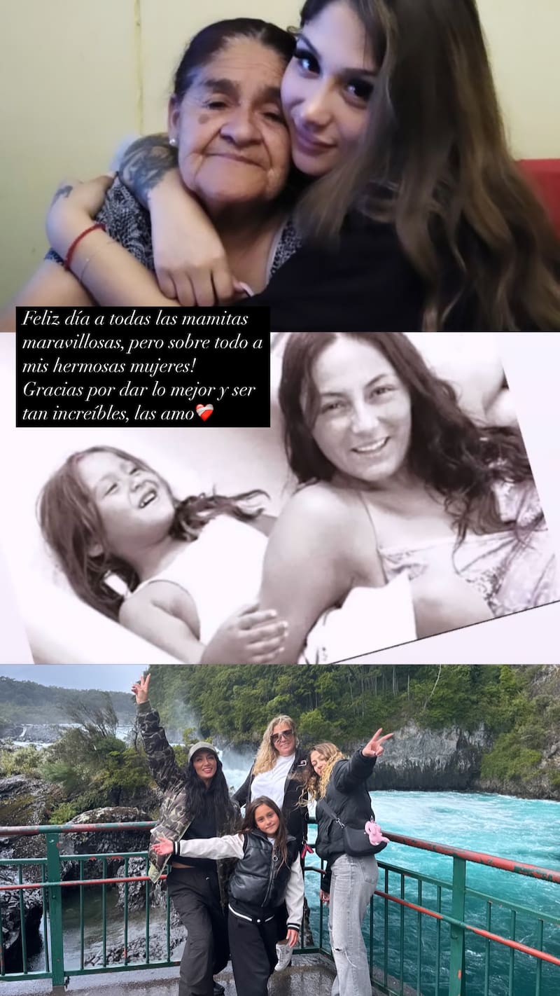 Una de las imágenes que subió la modelo en donde figura con su familia. Créditos: @trini.neira.