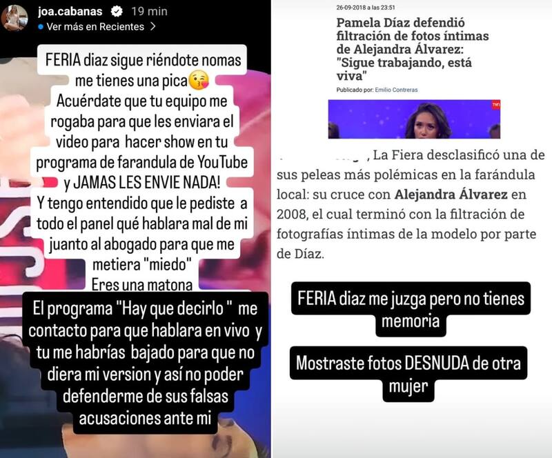 La modelo arremetió contra Pamela Díaz. Créditos: Instagram