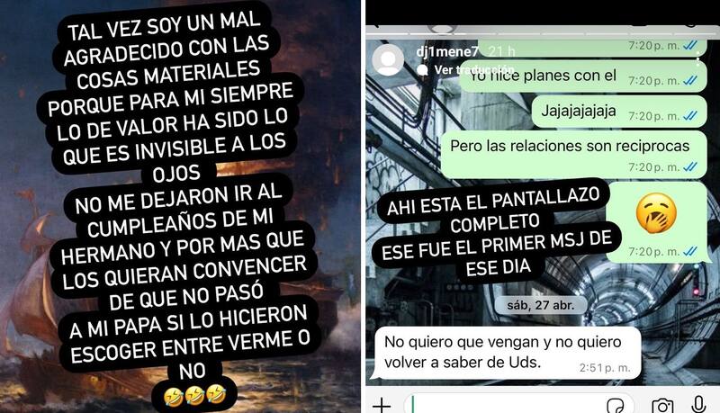 Historias de Diego Jiménez. Créditos: Instagram