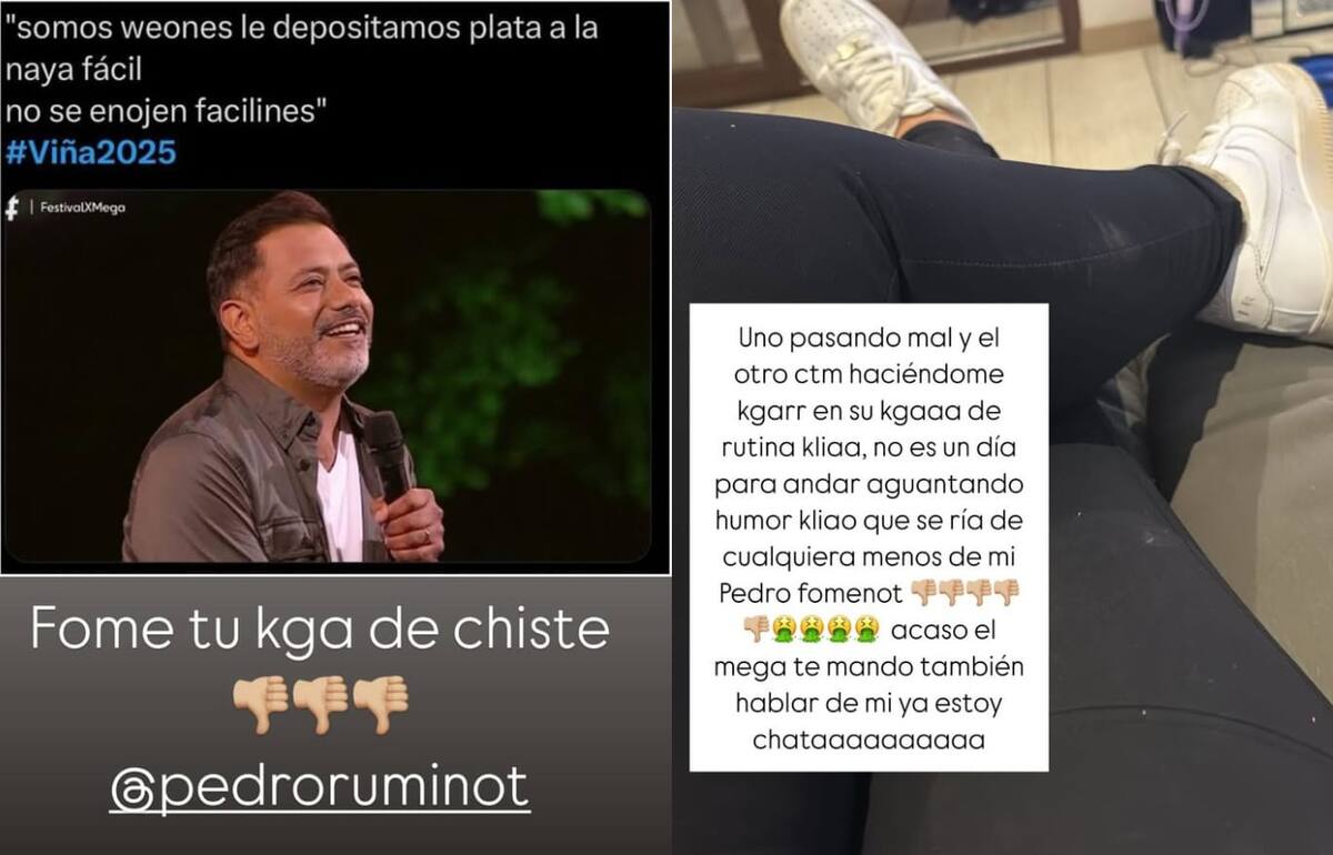 La influencer reacción furiosa al chiste de Pedro Ruminot. Créditos: Instagram