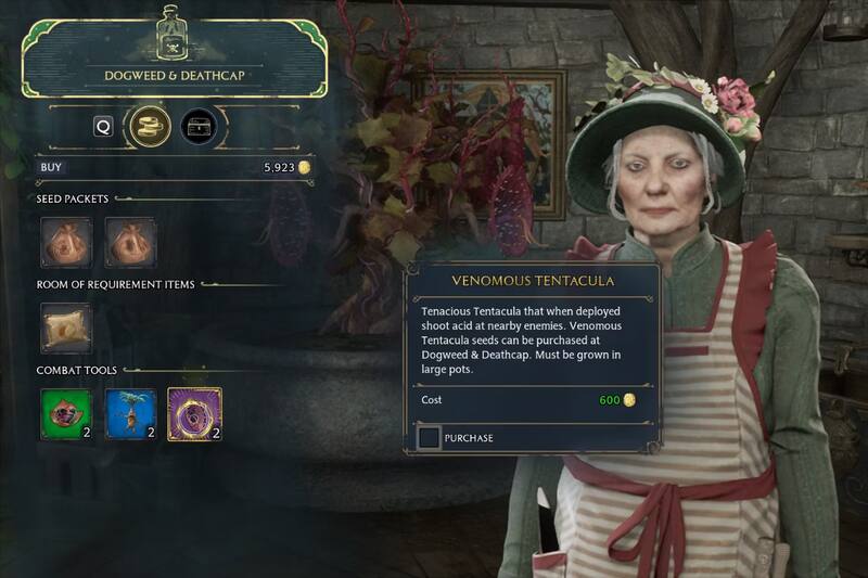 La Venomous Tentacula es muy eficiente al estar en combate con un enemigo. Créditos: Hogwarts Legacy