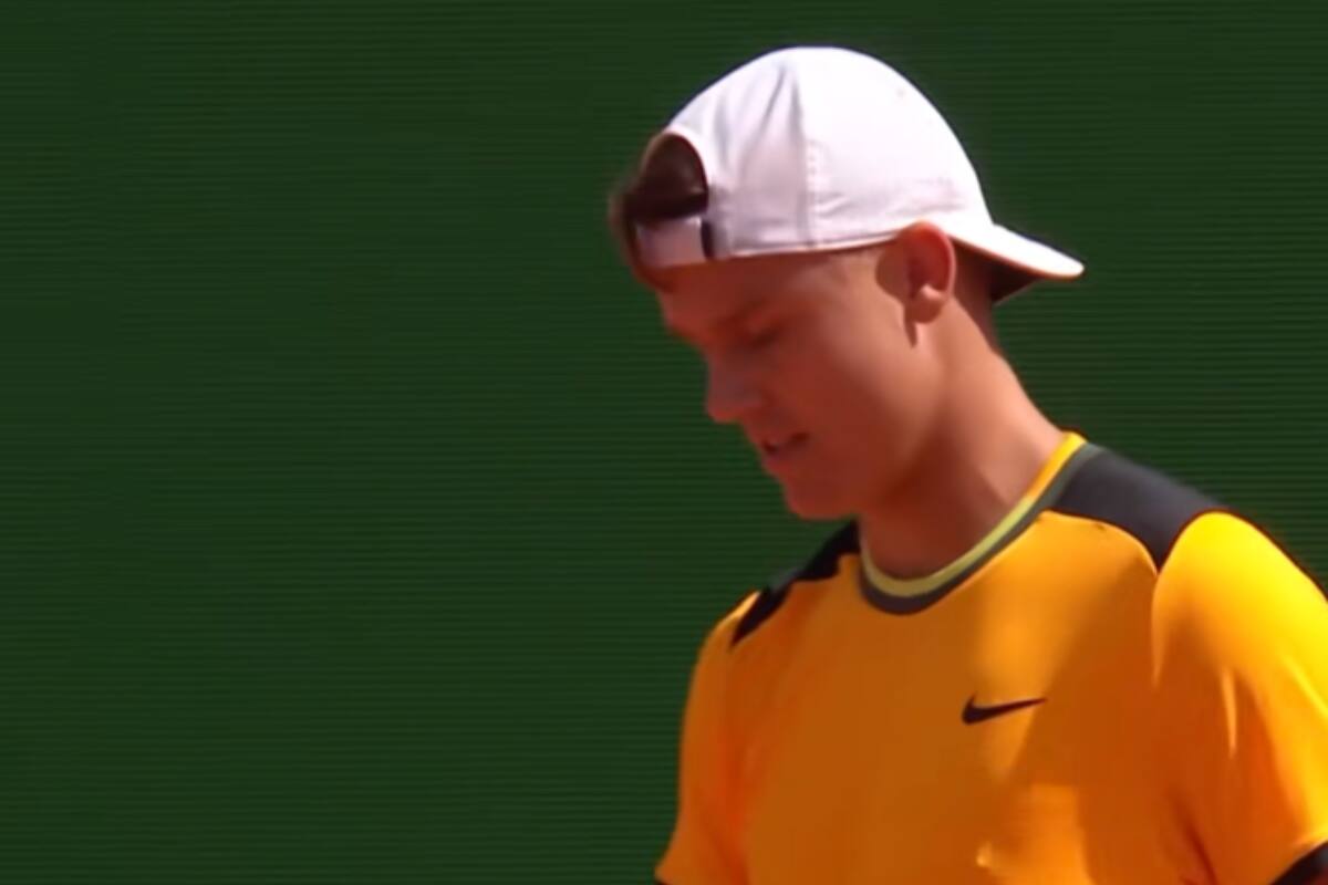 en el partido contra Jannik Sinner por los cuartos de final del Masters de Montecarlo.