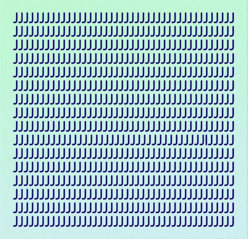 ¿Puedes identificar la letra distinta a la "J" que se encuentra oculta en la imagen en menos de 10 segundos? - genial.guru
