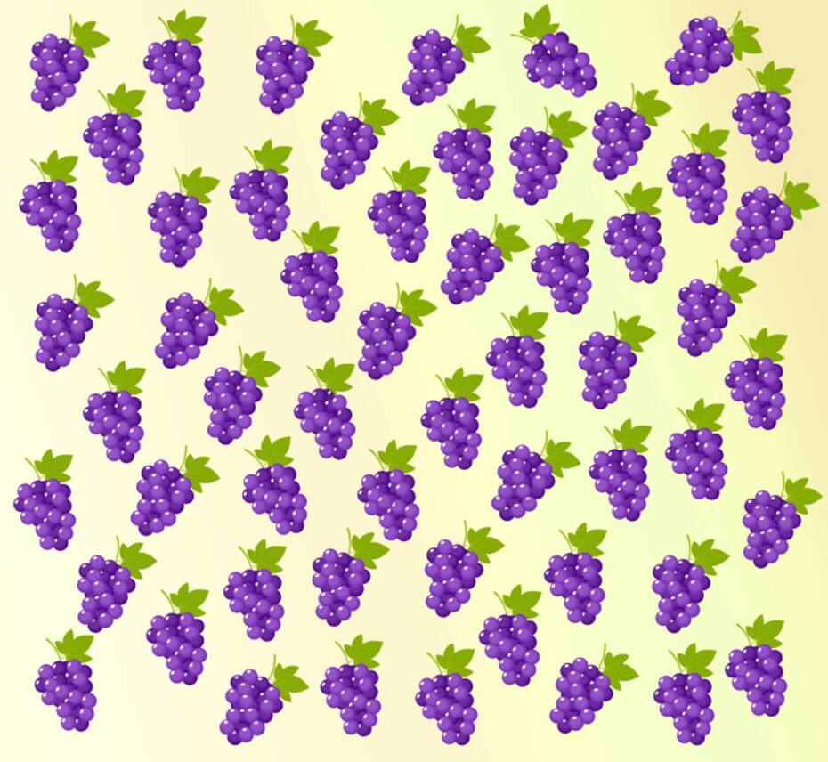 Test Visual: ¿Puedes identificar cuál de estas uvas es distinta en la imagen?