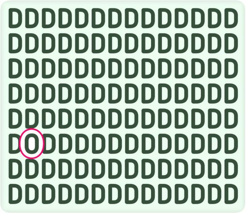 Solución: ¿Eres capaz de encontrar la letra diferente en menos de 10 segundos? - brightside.me???