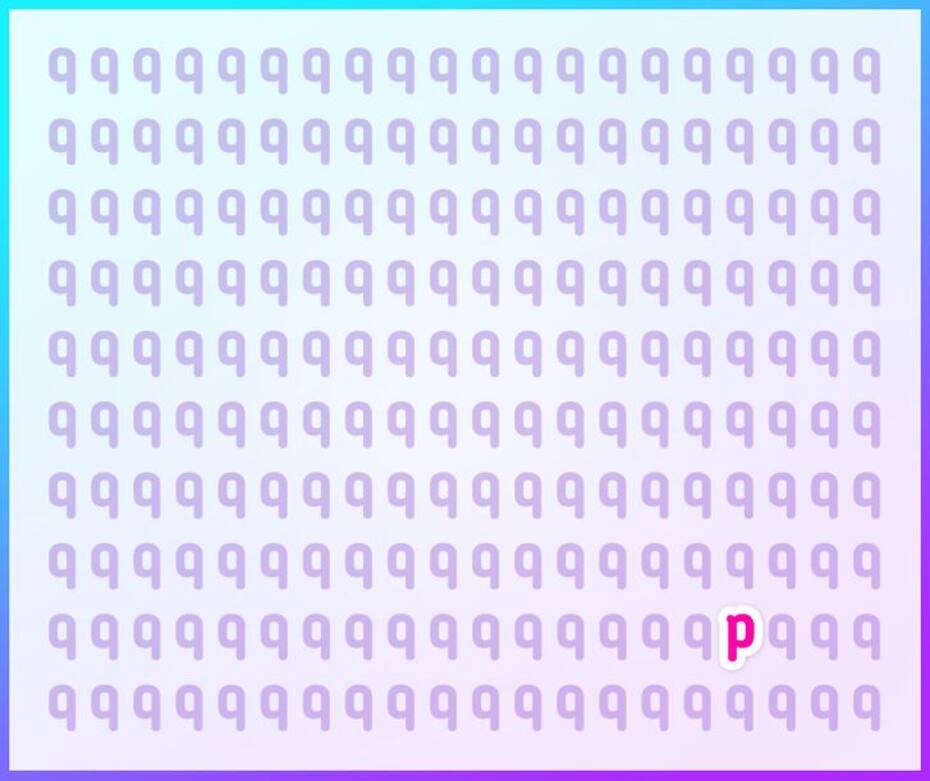 Solución:
Puedes encontrar la letra oculta entre las "q" de esta imagen? - brightside.me
