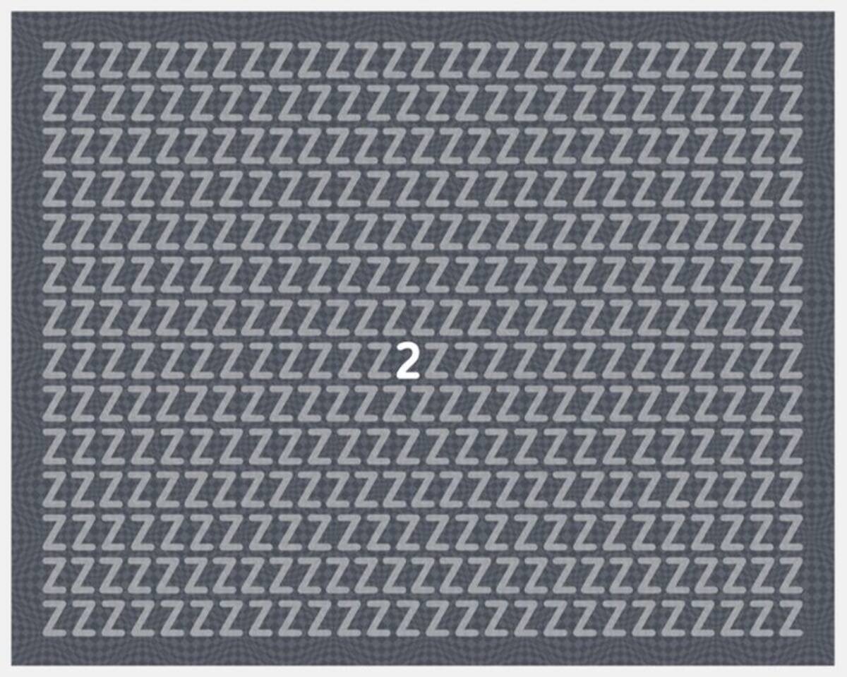 Solución: Test Visual: ¿Puedes encontrar el número escondido entre las letras? Cred: Genial.guru