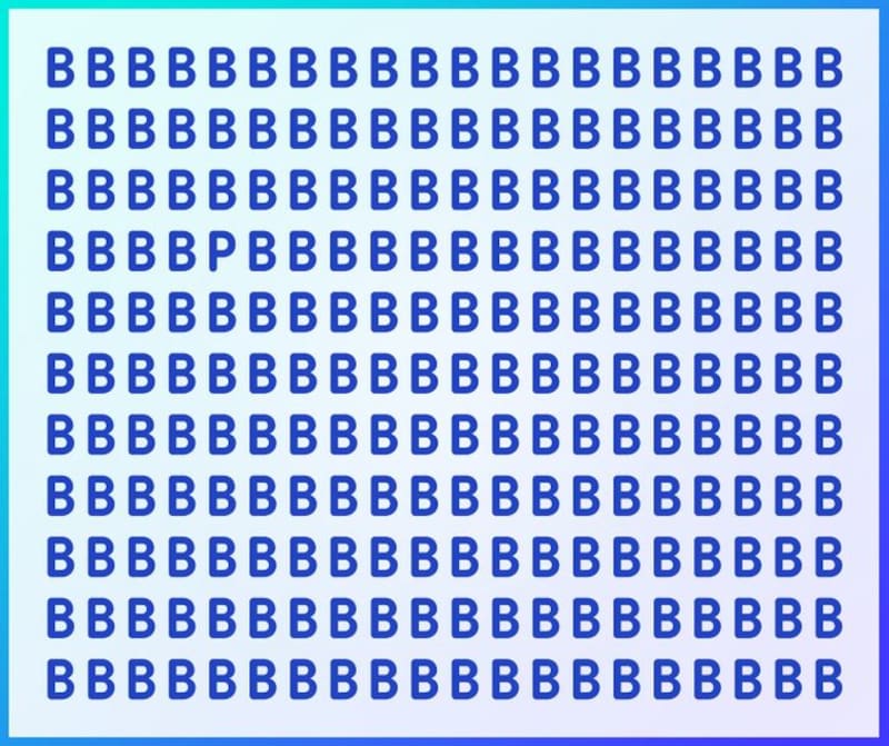 ¿Puedes identificar la letra diferente a la "B" que se oculta en la imagen? - genial.guru