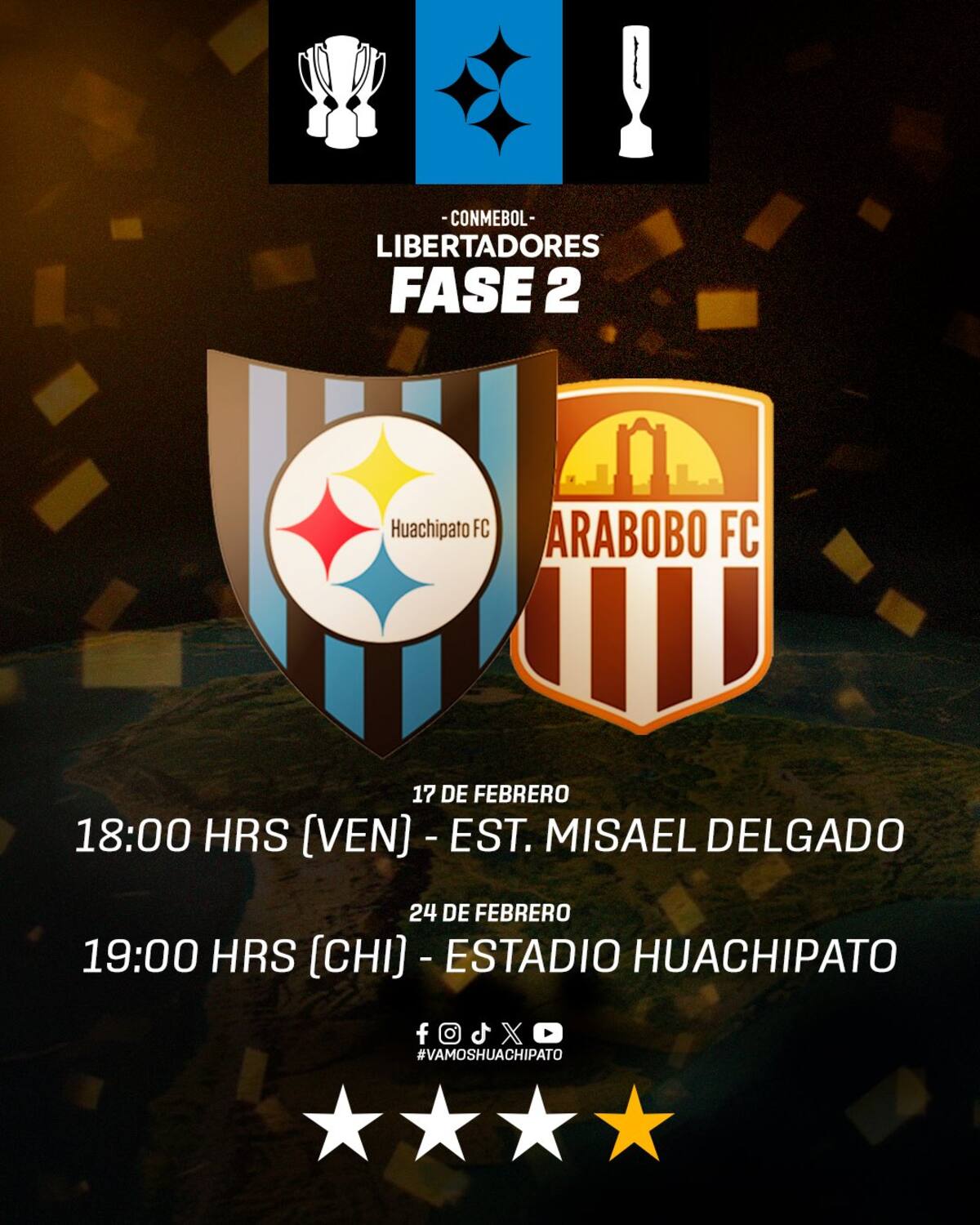 El club debe visitar a Carabobo en Venezuela.