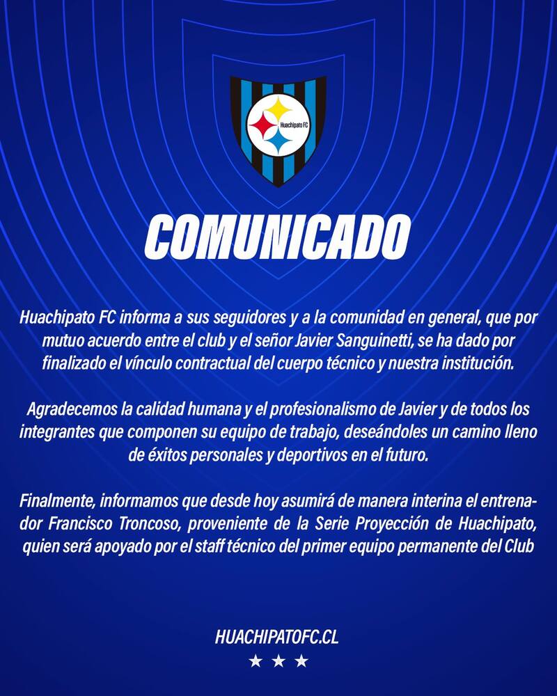 informó sobre la salida de Javier Sanguinetti.