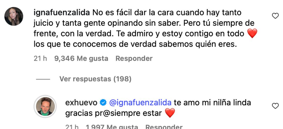 La influencer respaldó a su padre.