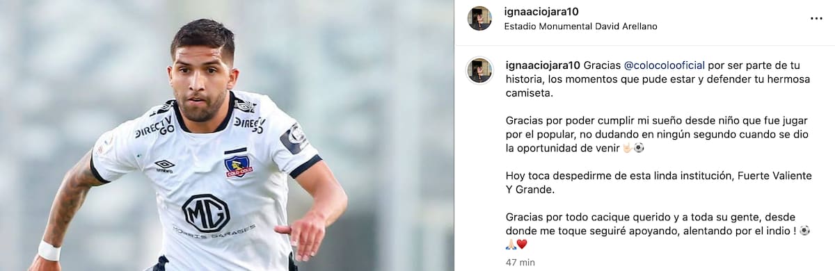 Ignacio Jara se despidió de Colo Colo tras su salida en 2024.