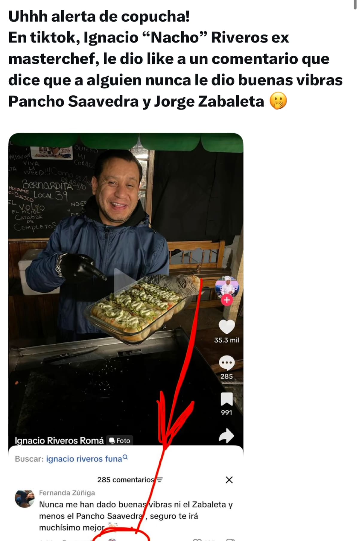 El cocinero se lanzó contra Saavedra y Zabaleta.