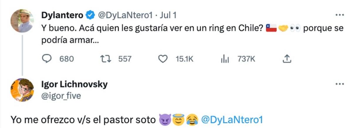 El central se postuló en redes sociales.