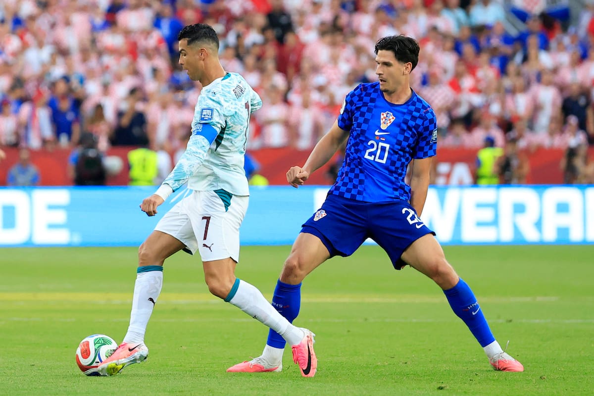 El delantero ante Portugal. Foto: Agencia EFE.