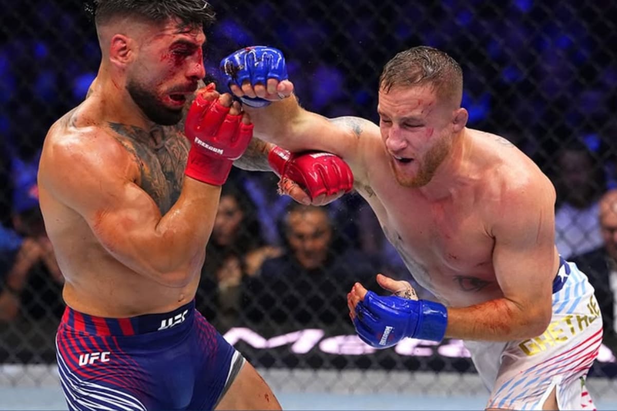 El español perdió el invicto y el título ligero ante Justin Gaethje en la Casa Blanca. Foto: UFC