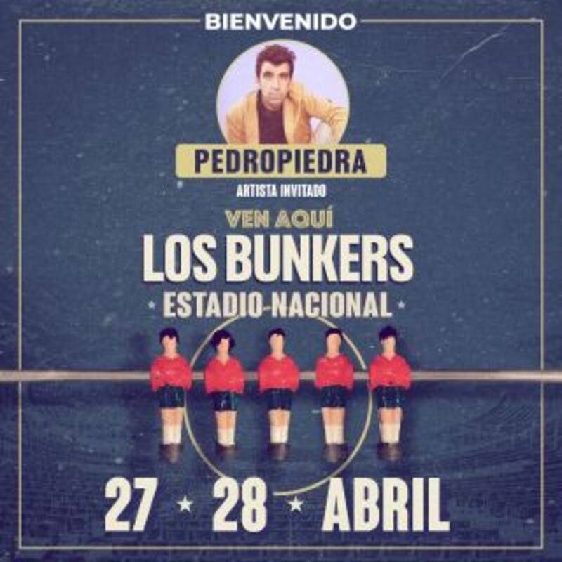 Imagen promocional de la gira "Ven Aquí", la cual trajo a Los Bunkers a su exitoso concierto en el Estadio Nacional