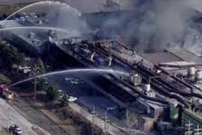 Incendio en Ohio.
Crédito: Captura.