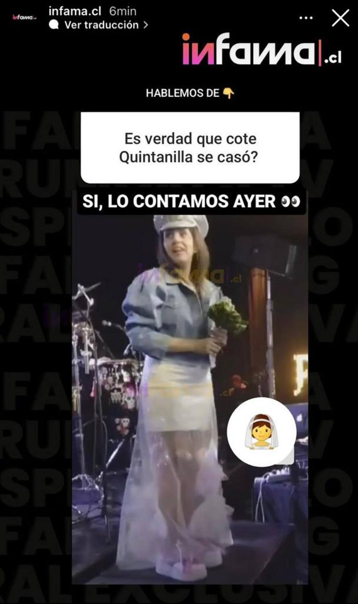 María José Quintanilla en su matrimonio.