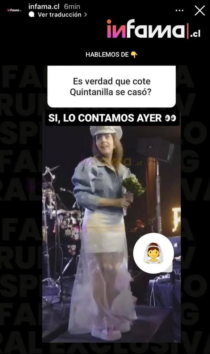 María José Quintanilla en su matrimonio.