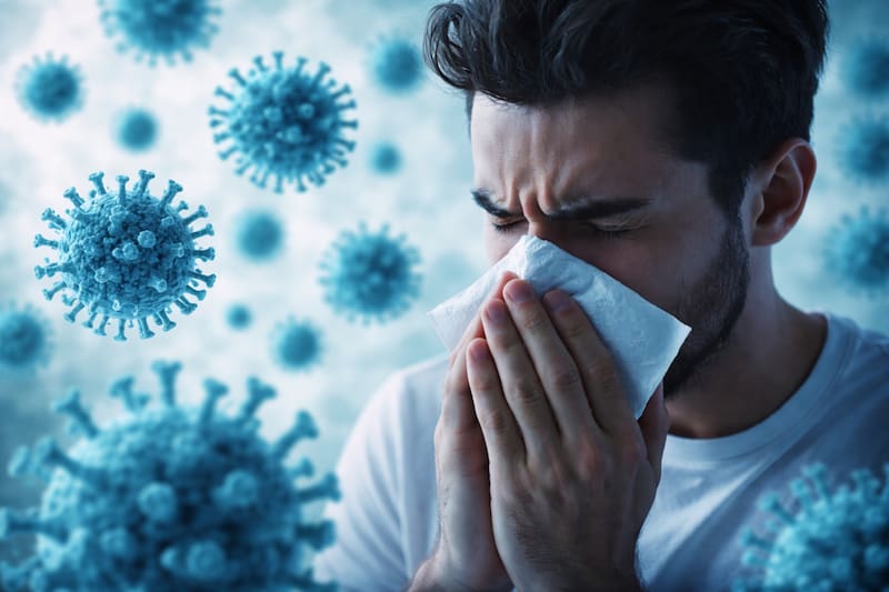 Sus síntomas suelen confundirse con los de un resfriado o una gripe estacional. Foto: Freepik.