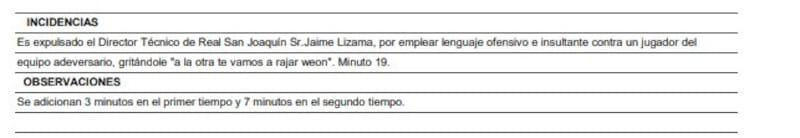 La amenaza del DT de Real San Joaquín contra un jugador de Wanderers