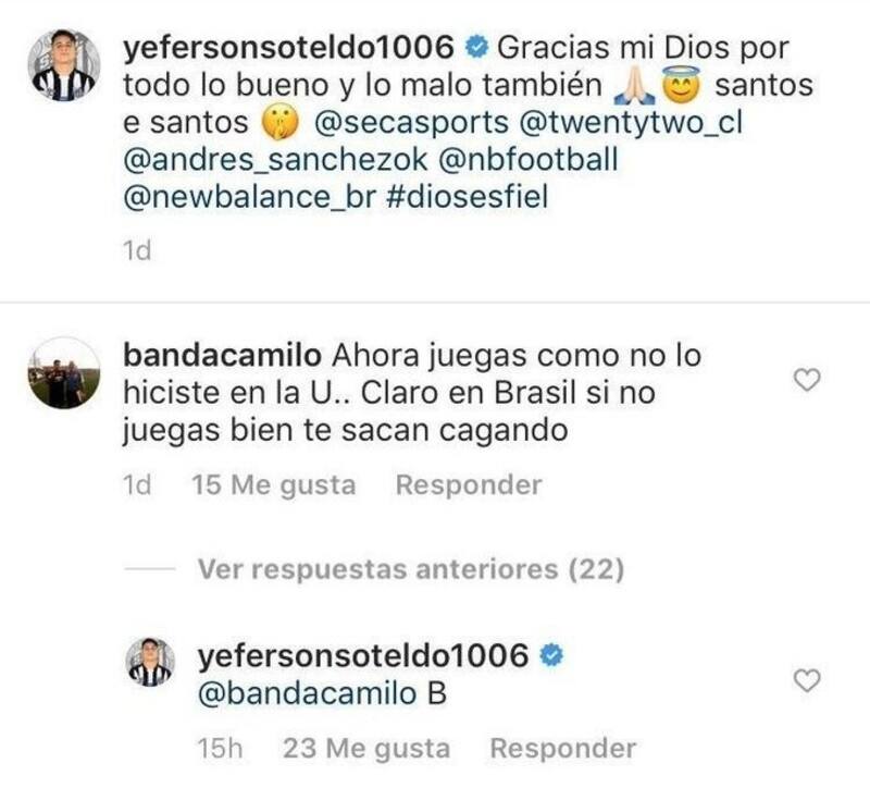 Yeferson Soteldo y su burla a los hinchas de la U en 2019.