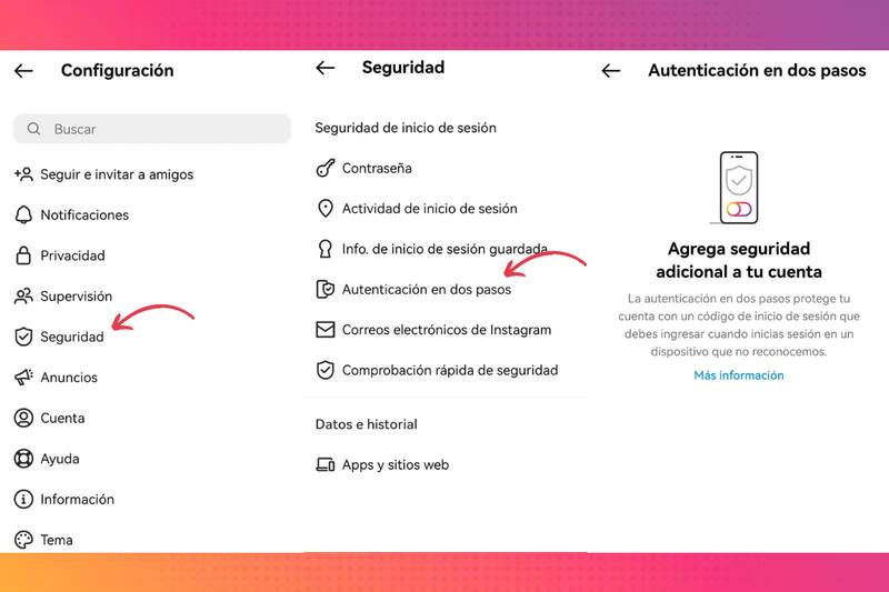 Pasos para activar la verificación de dos pasos. Créditos: En La Hora