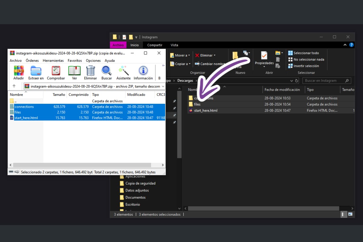 Tendrás que descomprimir los archivos y luego entrar a "connections".