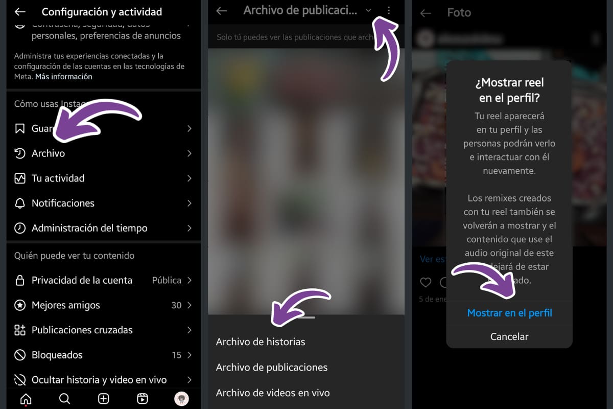 Sigue estos pasos para desarchivar contenido.
