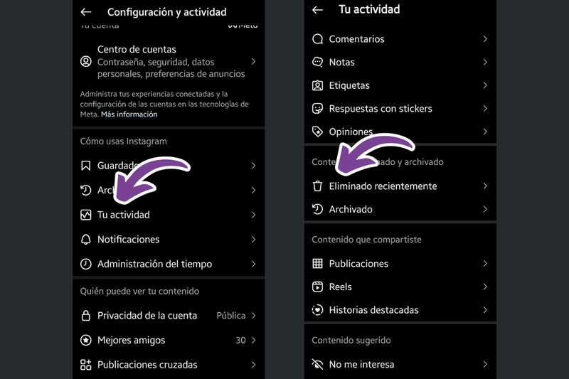 Estos son los pasos a seguir para recuperar tu contenido.