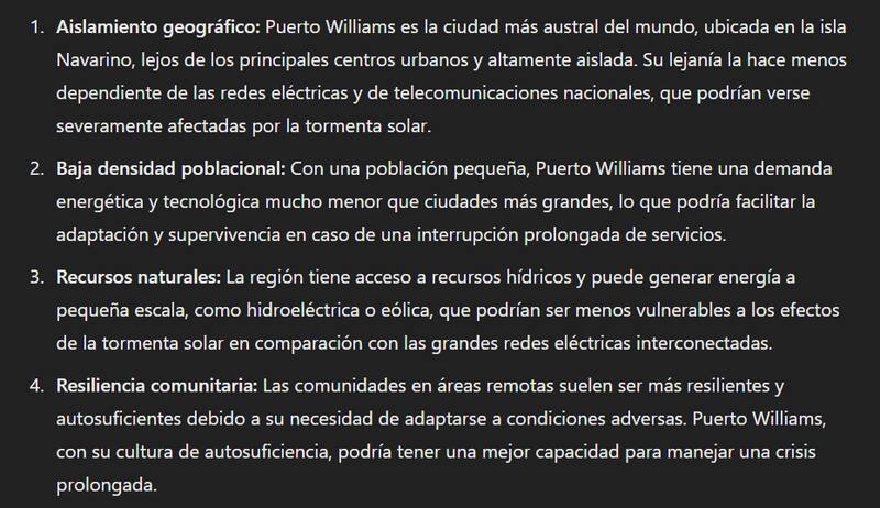 Estas fueron las razones que dio la IA para elegir Puerto Williams como el último sobreviviente a una tormenta solar apocalíptica.