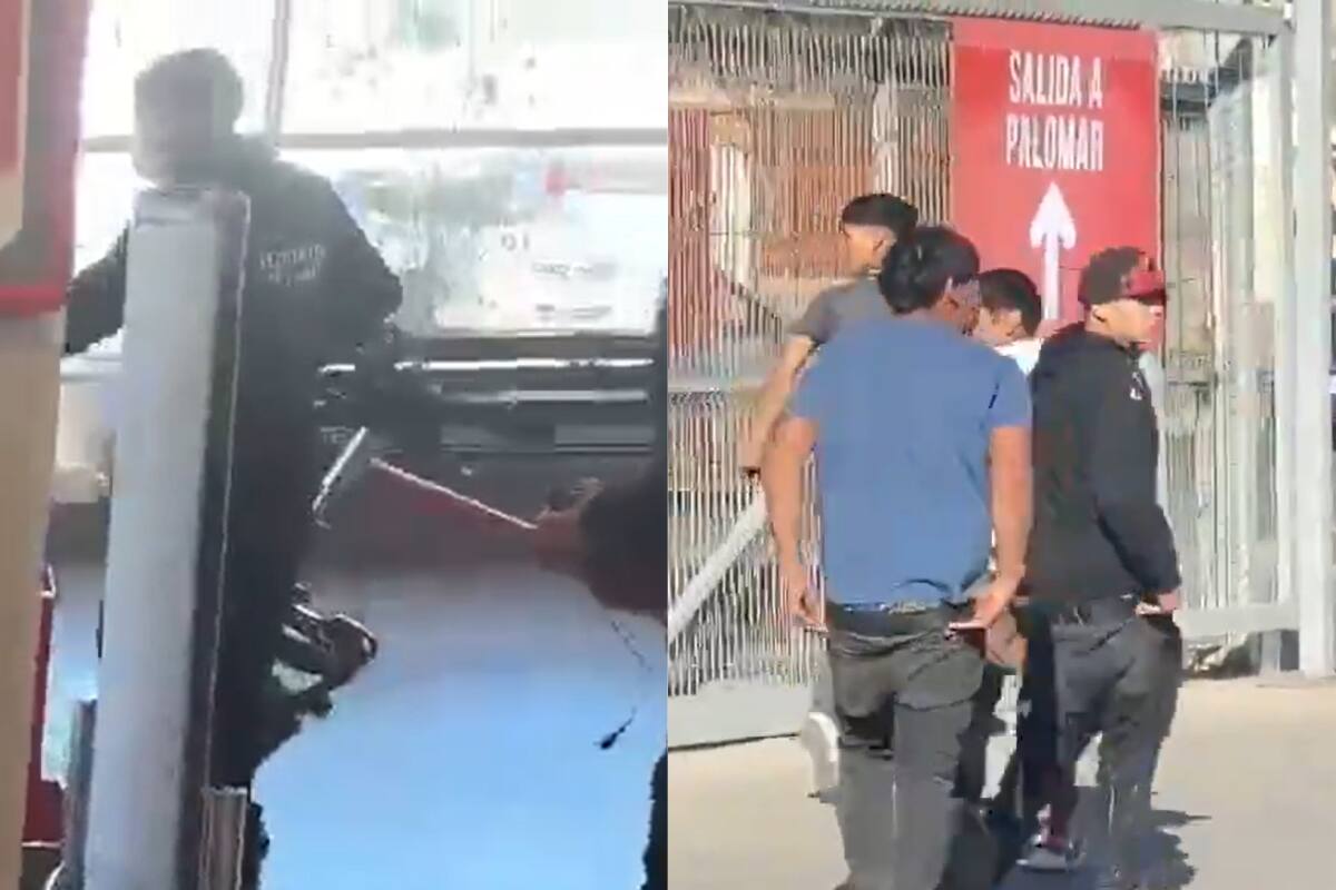 El personal de seguridad logró frenar el actuar de seis menores de edad que intentaron entrar por la fuerza para robar al interior del supermercado.