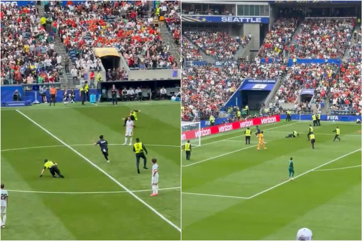Un hincha ingresó a la cancha en el Bélgica vs. Senegal.