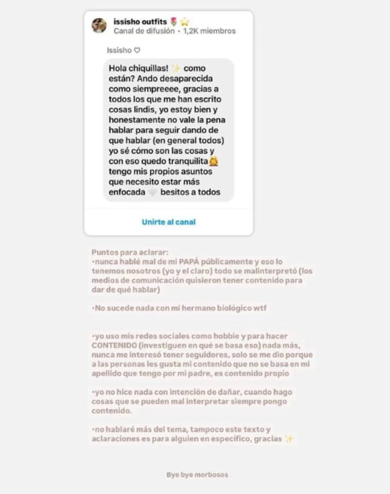 Historia de Issis Méndez. Créditos: Instagram